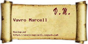 Vavro Marcell névjegykártya