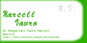 marcell vavro business card